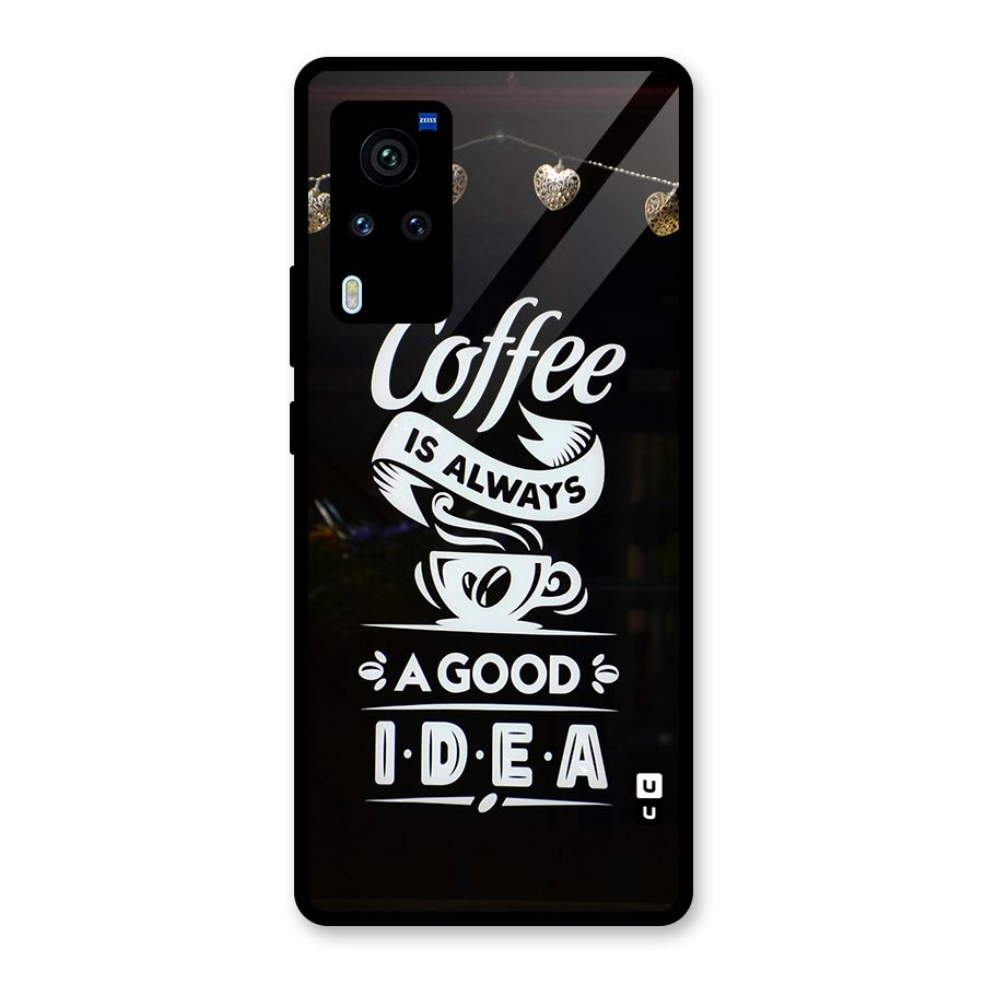 Coffee Idea Glass Back Case for Vivo X60 Pro