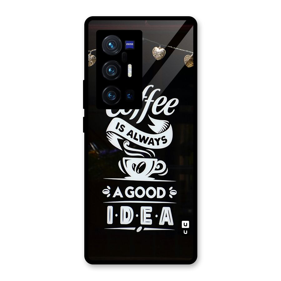 Coffee Idea Glass Back Case for Vivo X70 Pro Plus