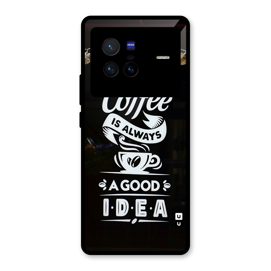 Coffee Idea Glass Back Case for Vivo X80