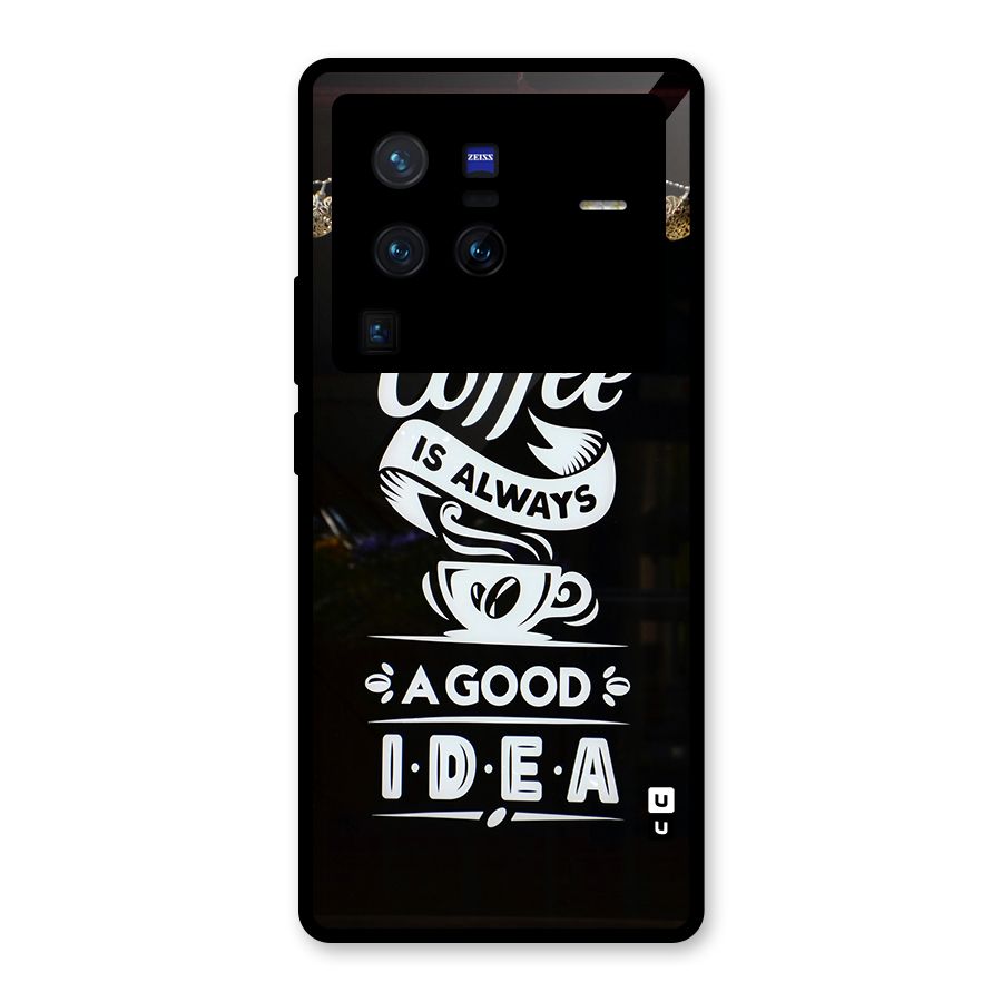 Coffee Idea Glass Back Case for Vivo X80 Pro
