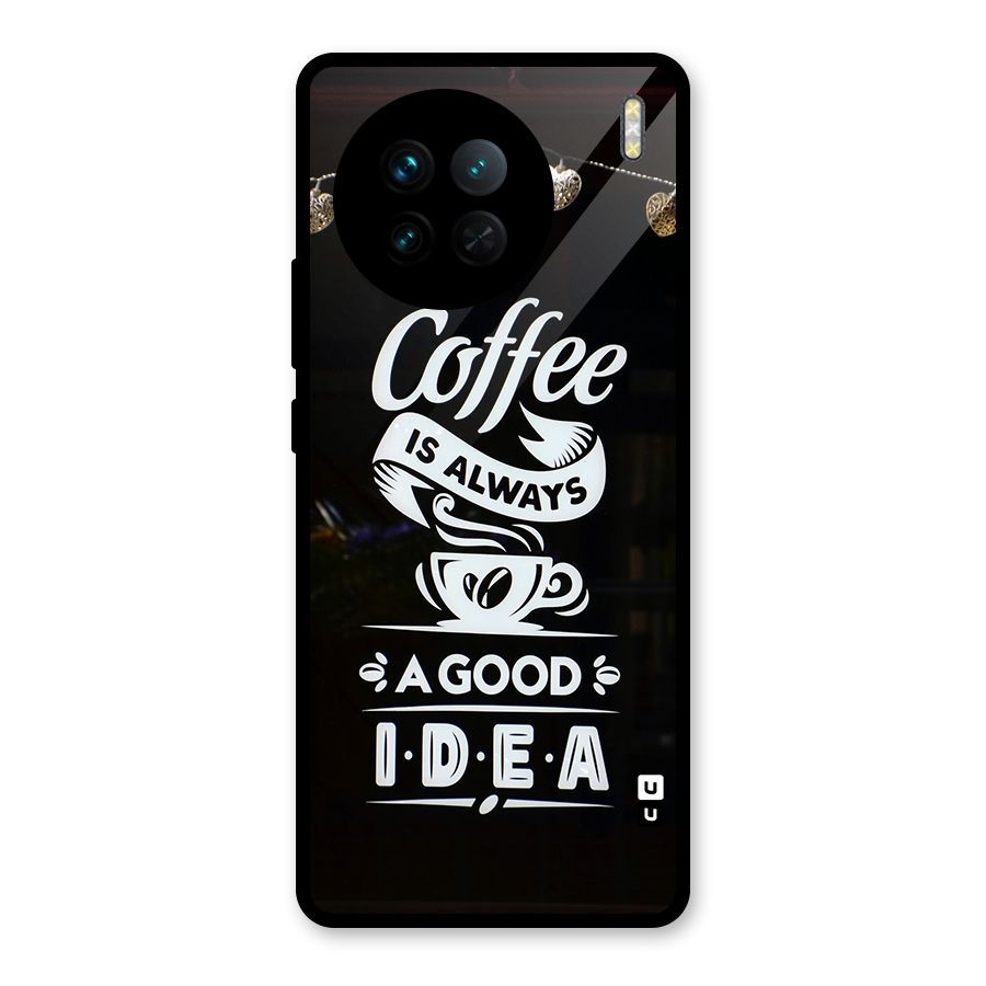 Coffee Idea Glass Back Case for Vivo X90