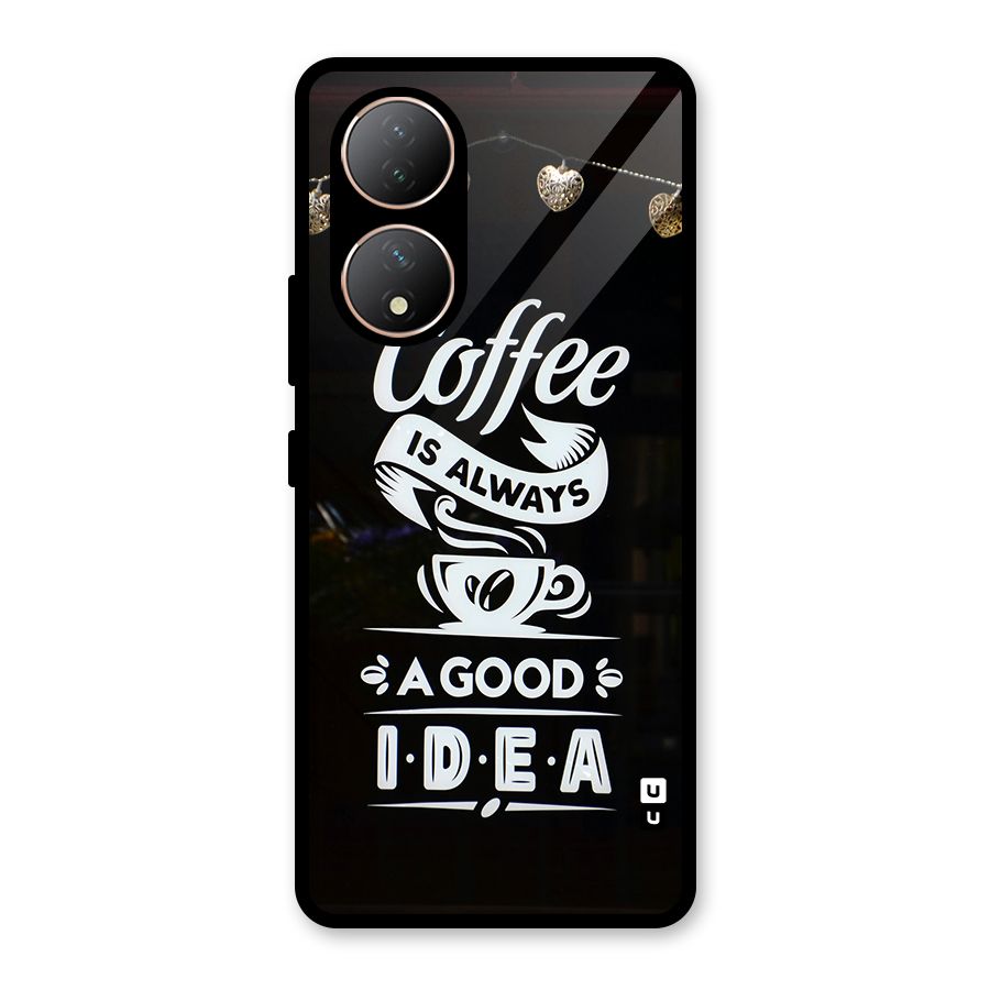Coffee Idea Glass Back Case for Vivo Y100