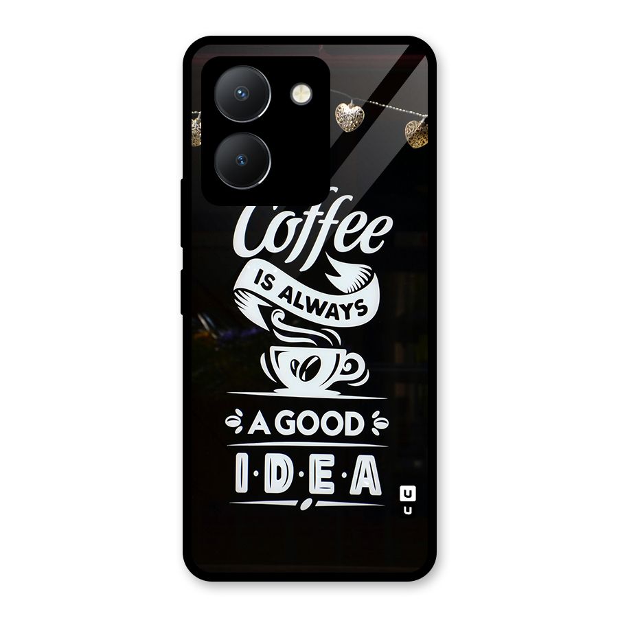 Coffee Idea Glass Back Case for Vivo Y36