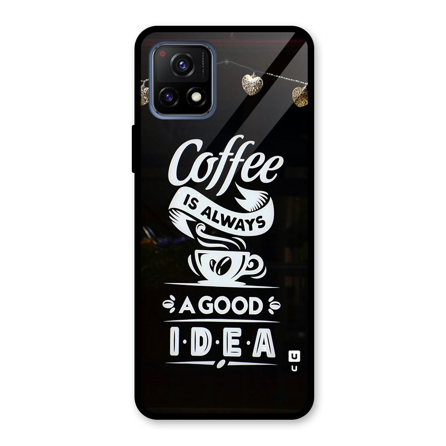 Coffee Idea Glass Back Case for Vivo Y72 5G