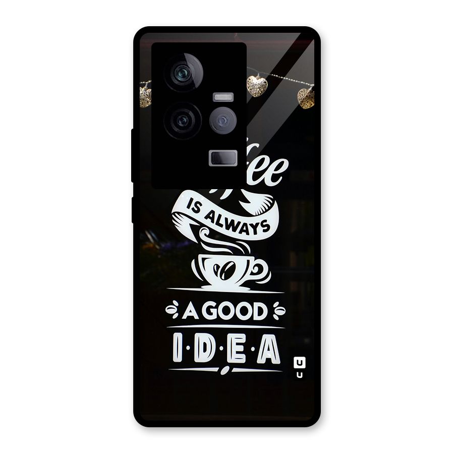 Coffee Idea Glass Back Case for Vivo iQOO 11 5G