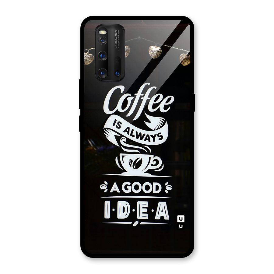 Coffee Idea Glass Back Case for Vivo iQOO 3