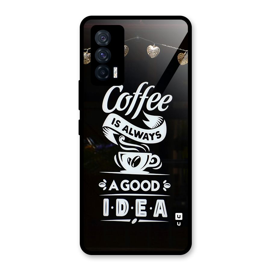 Coffee Idea Glass Back Case for Vivo iQOO 7 5G