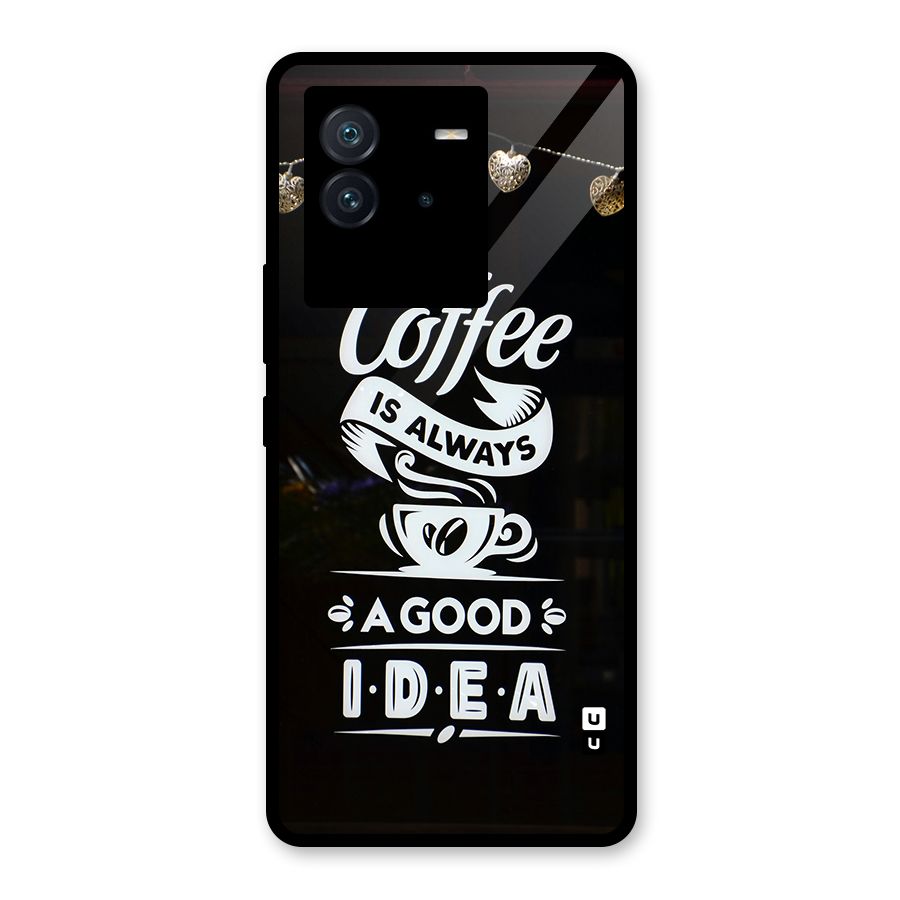 Coffee Idea Glass Back Case for Vivo iQOO Neo 6 5G