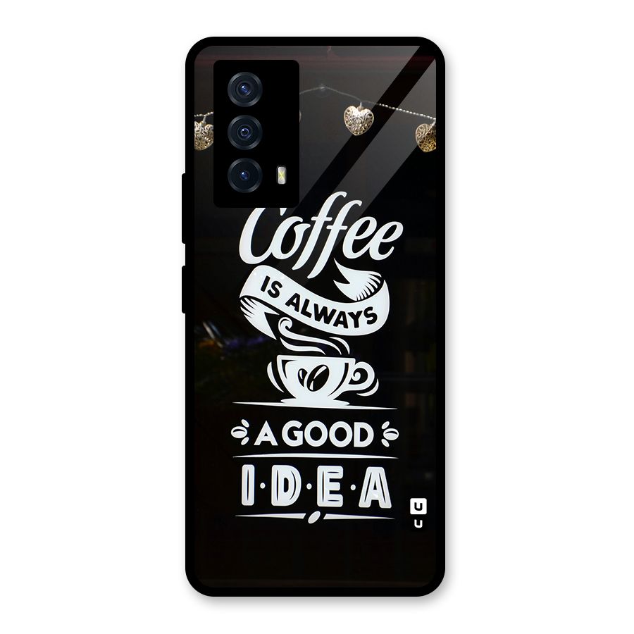 Coffee Idea Glass Back Case for Vivo iQOO Z5