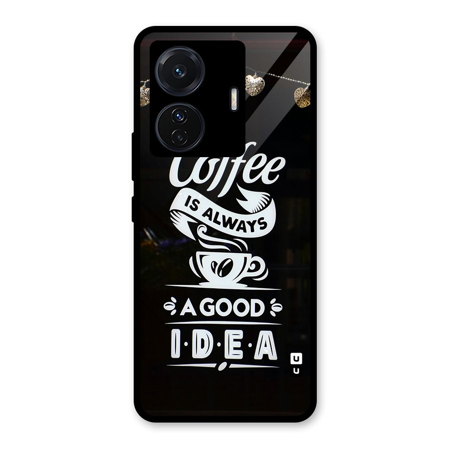 Coffee Idea Glass Back Case for Vivo iQOO Z6 Pro