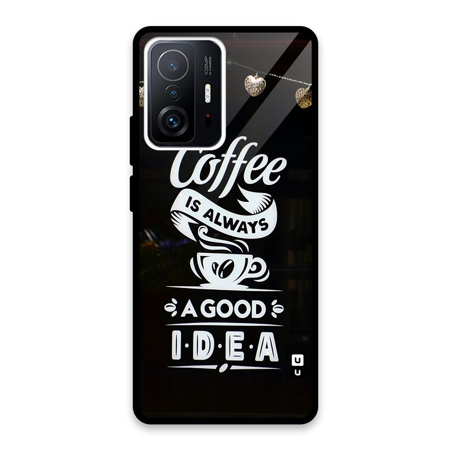 Coffee Idea Glass Back Case for Xiaomi 11T Pro