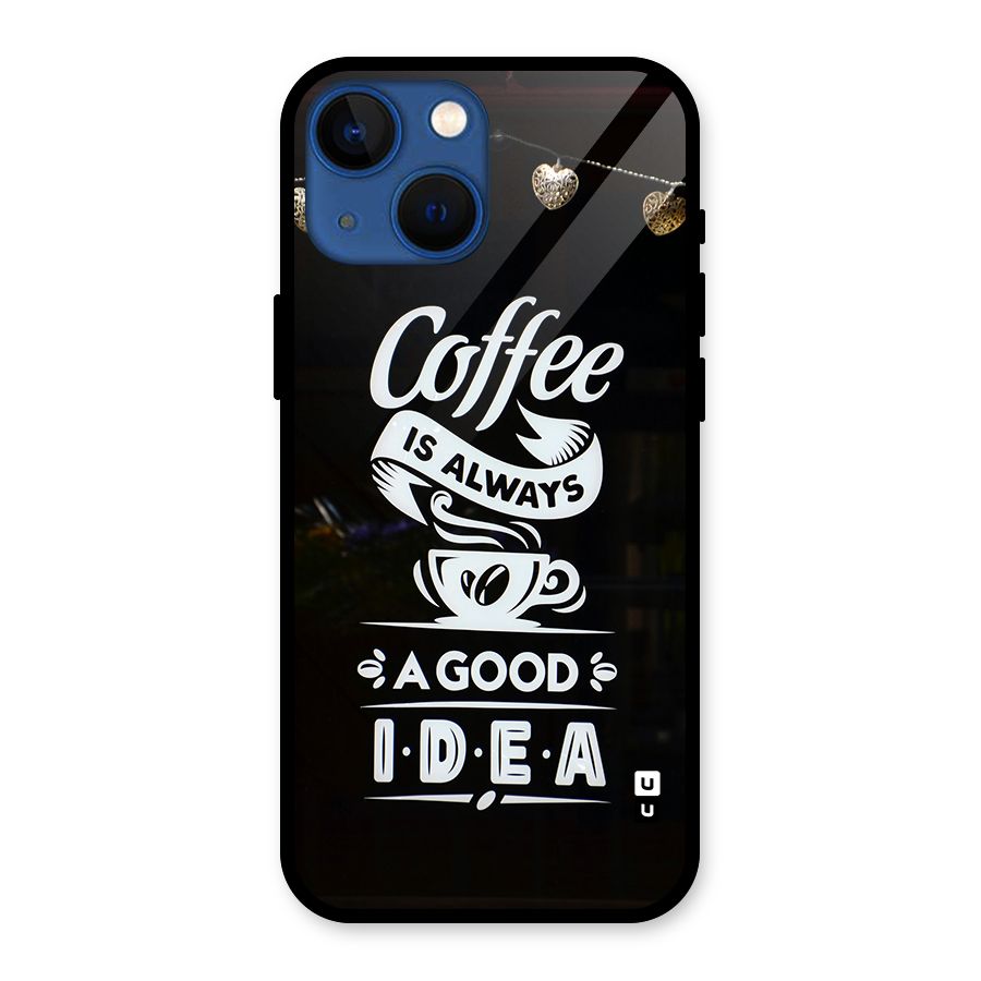 Coffee Idea Glass Back Case for iPhone 13 Mini