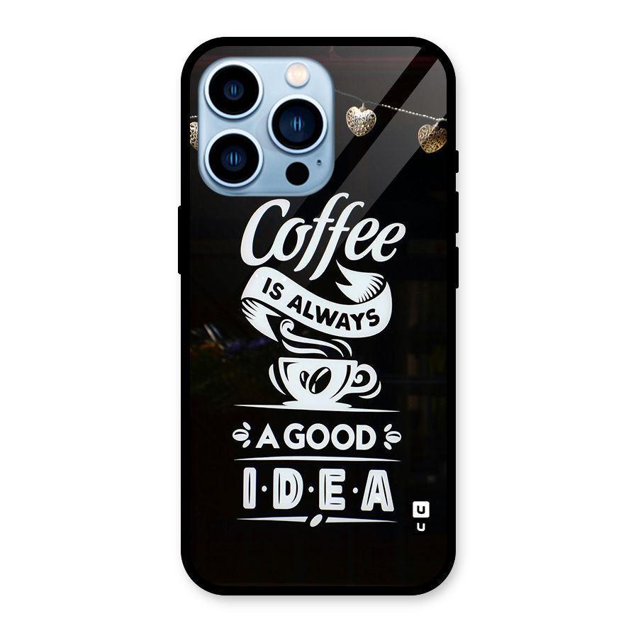 Coffee Idea Glass Back Case for iPhone 13 Pro