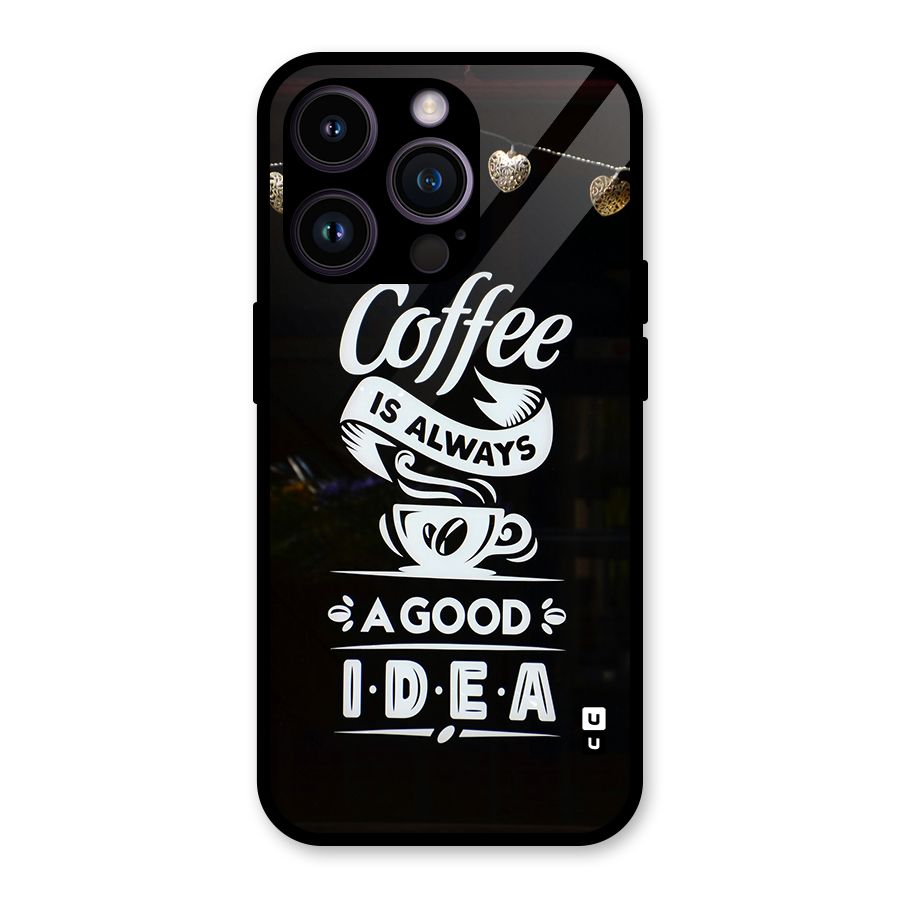 Coffee Idea Glass Back Case for iPhone 14 Pro