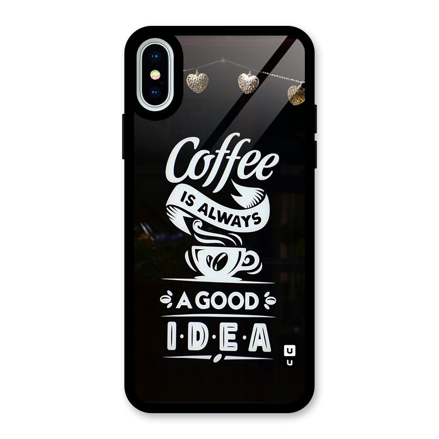 Coffee Idea Glass Back Case for iPhone X