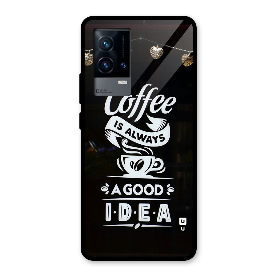 Coffee Idea Glass Back Case for iQOO 9 5G