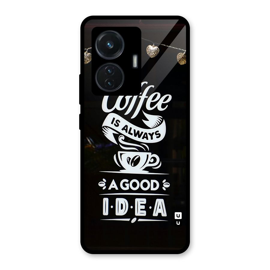 Coffee Idea Glass Back Case for iQOO Z6 44W