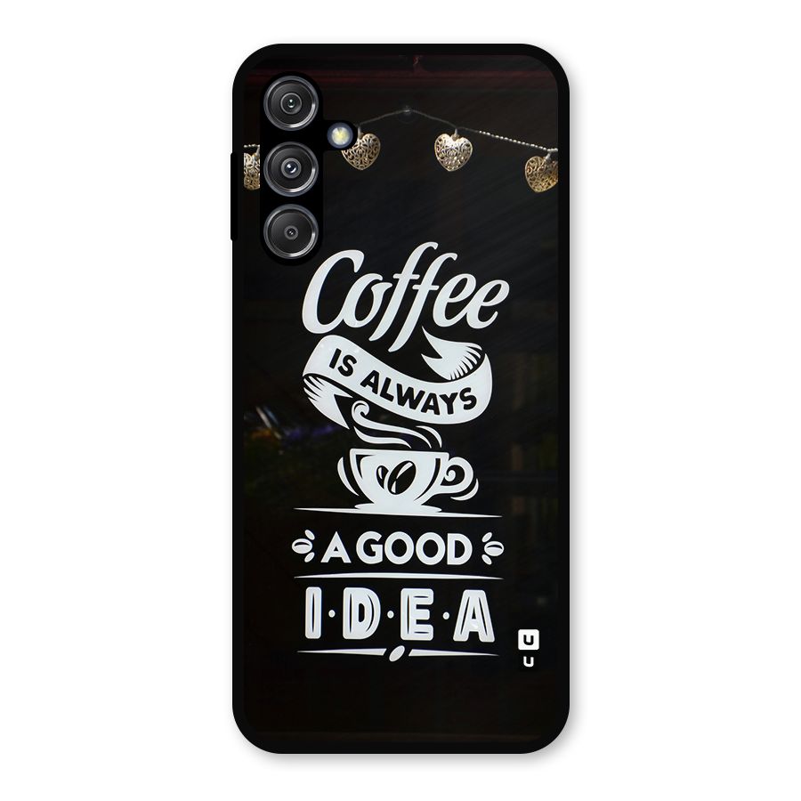 Coffee Idea Metal Back Case for Galaxy M34 5G