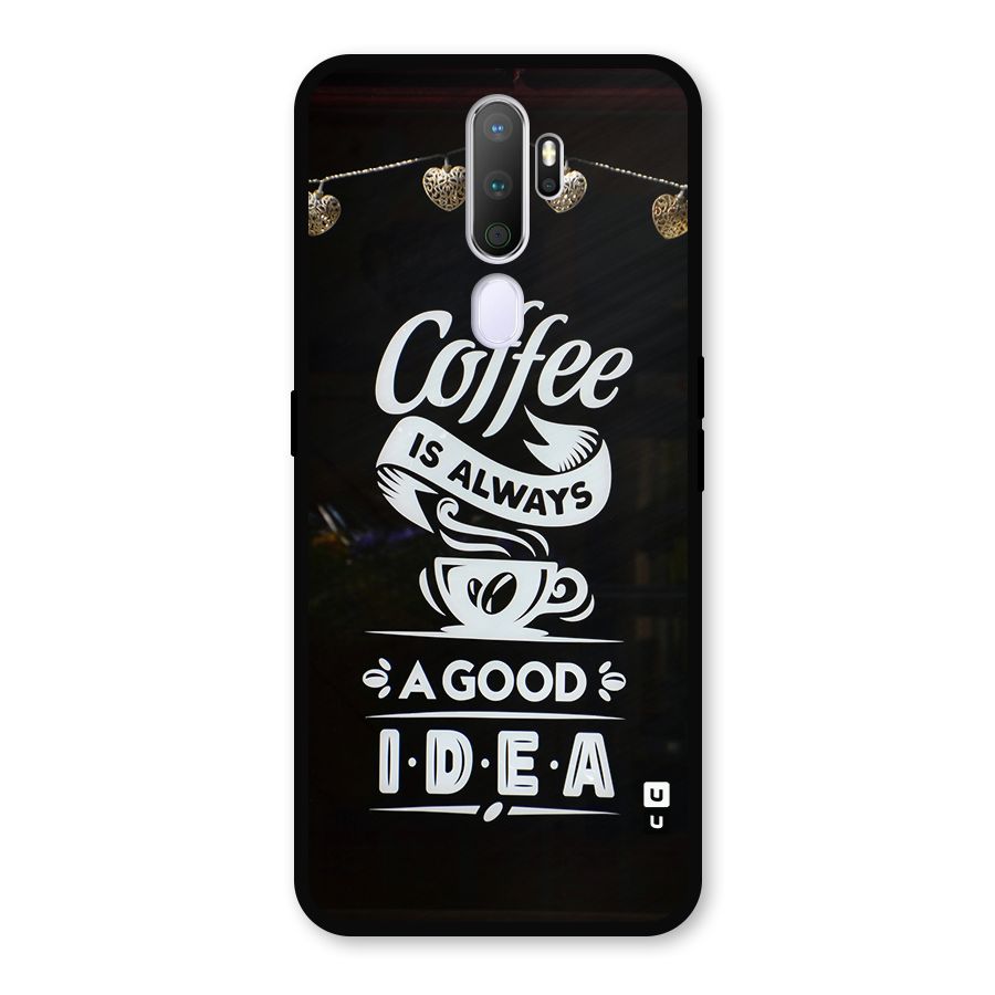 Coffee Idea Metal Back Case for Oppo A9 (2020)
