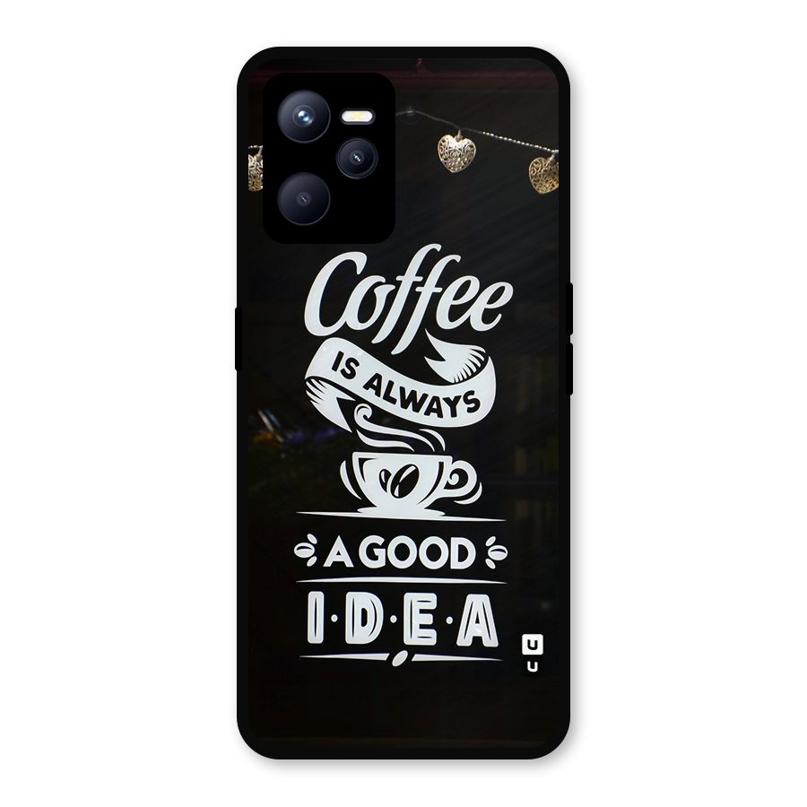 Coffee Idea Metal Back Case for Realme C35