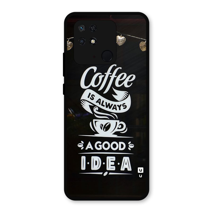 Coffee Idea Metal Back Case for Redmi 10 Power