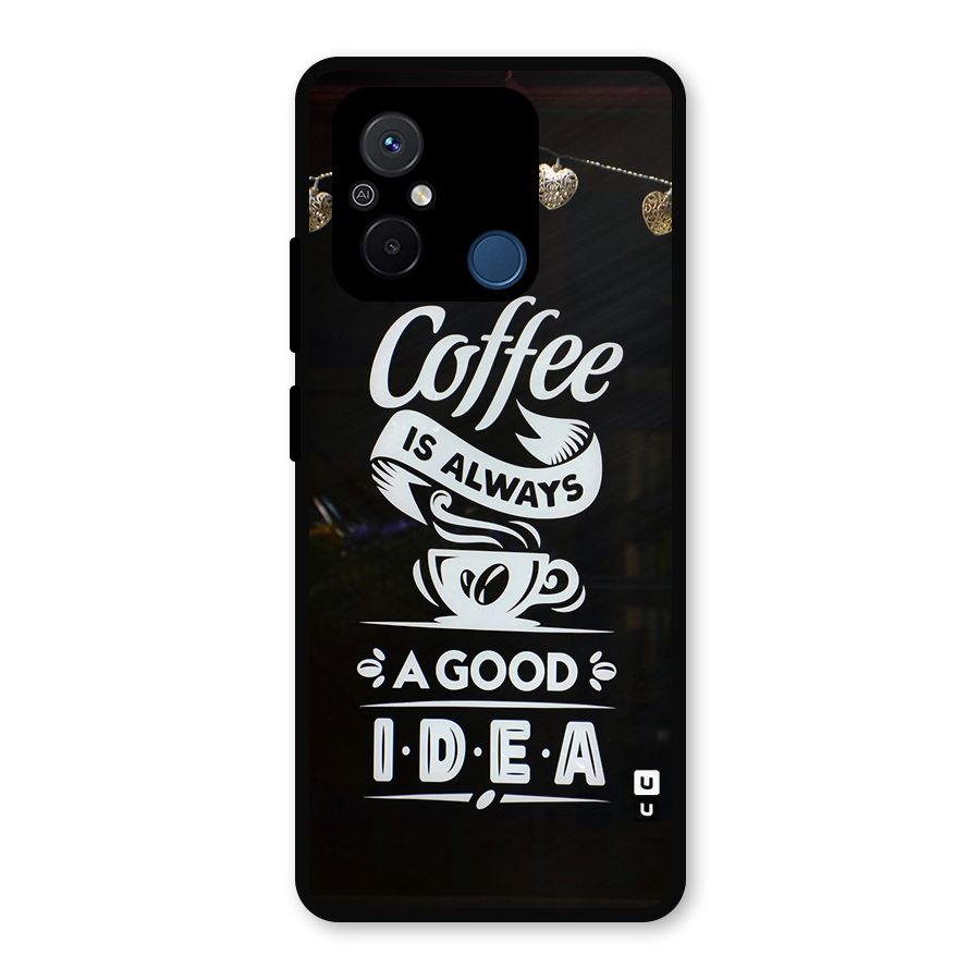 Coffee Idea Metal Back Case for Redmi 12C