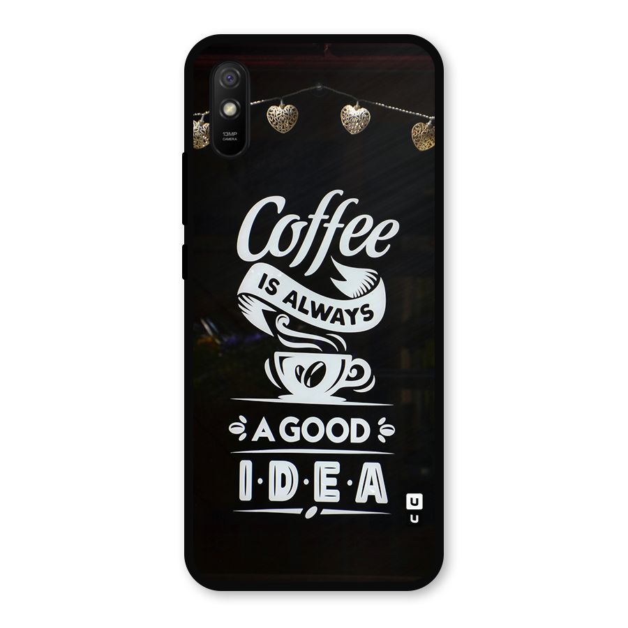 Coffee Idea Metal Back Case for Redmi 9i