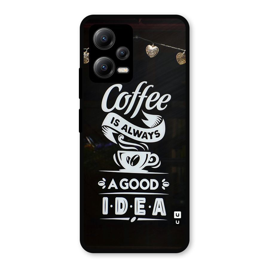 Coffee Idea Metal Back Case for Redmi Note 12 5G