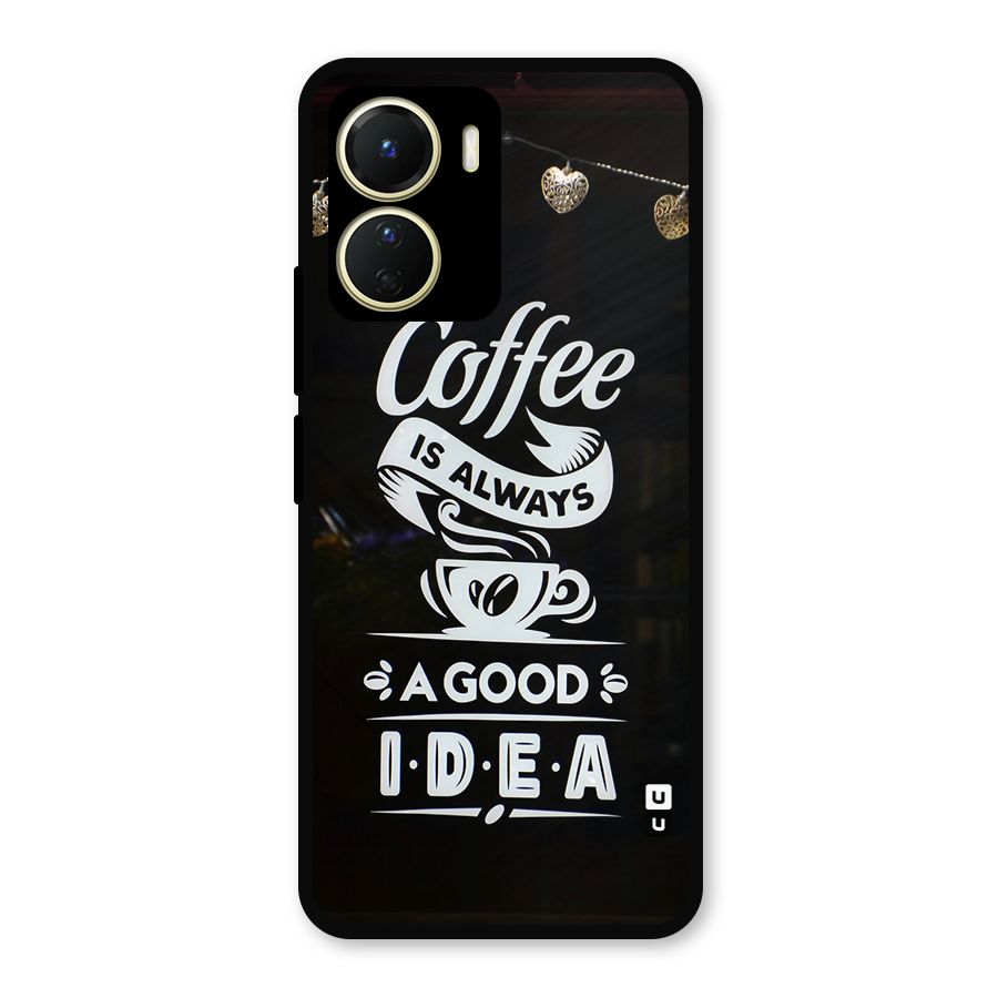 Coffee Idea Metal Back Case for Vivo T2x