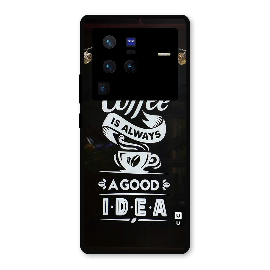 Coffee Idea Metal Back Case for Vivo X80 Pro
