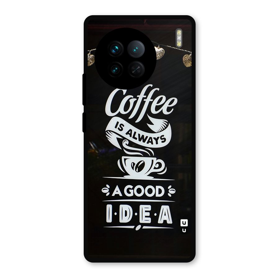Coffee Idea Metal Back Case for Vivo X90