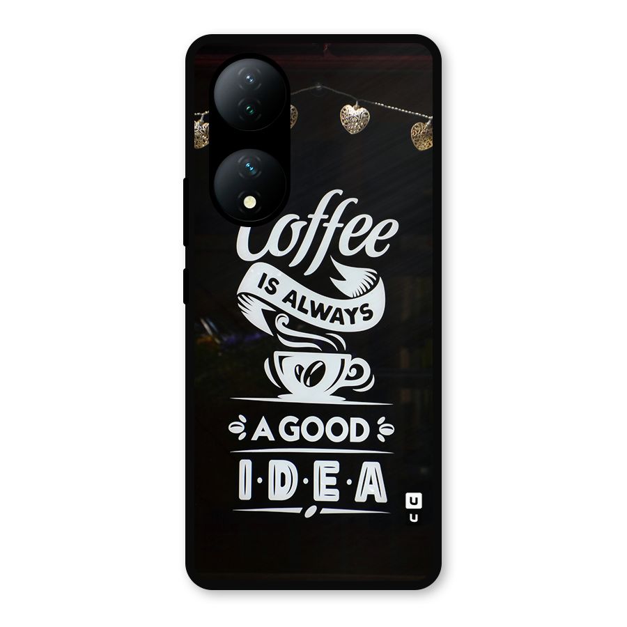 Coffee Idea Metal Back Case for Vivo Y100