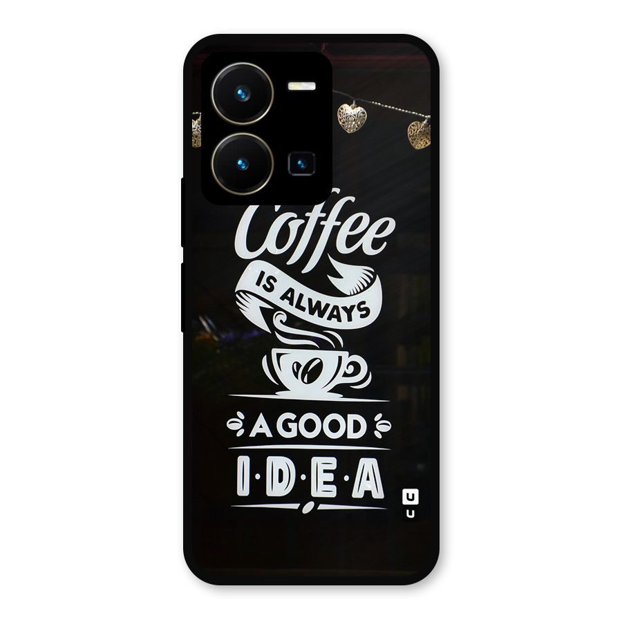 Coffee Idea Metal Back Case for Vivo Y35