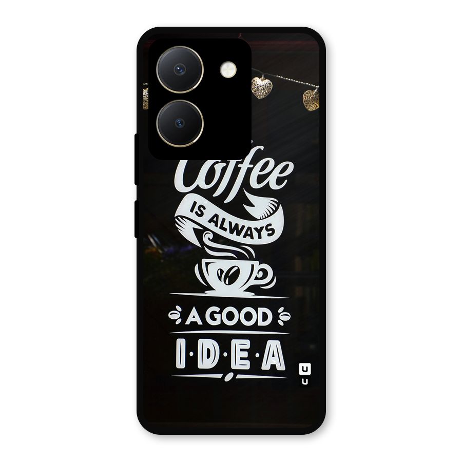 Coffee Idea Metal Back Case for Vivo Y36