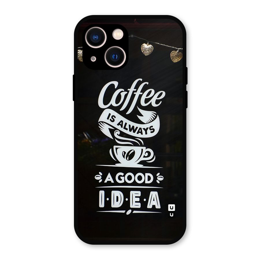 Coffee Idea Metal Back Case for iPhone 13