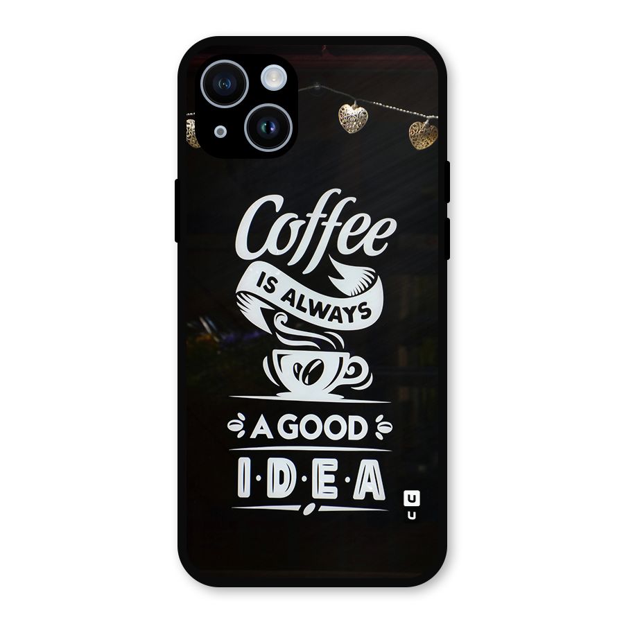 Coffee Idea Metal Back Case for iPhone 14