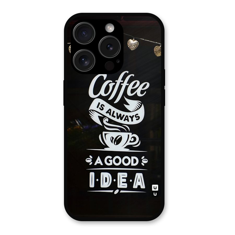 Coffee Idea Metal Back Case for iPhone 15 Pro