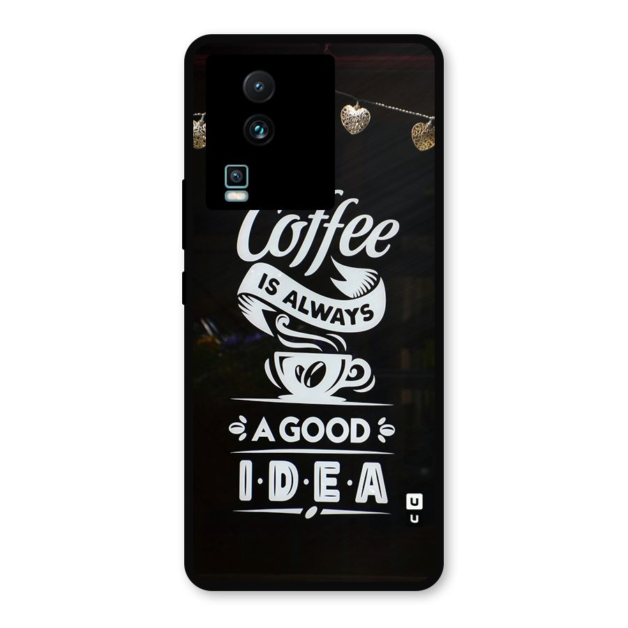 Coffee Idea Metal Back Case for iQOO Neo 7