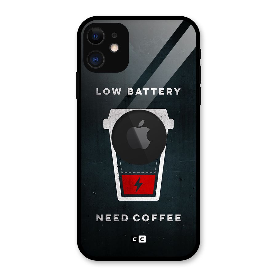 Coffee Need Glass Back Case for iPhone 11 Logo Cut