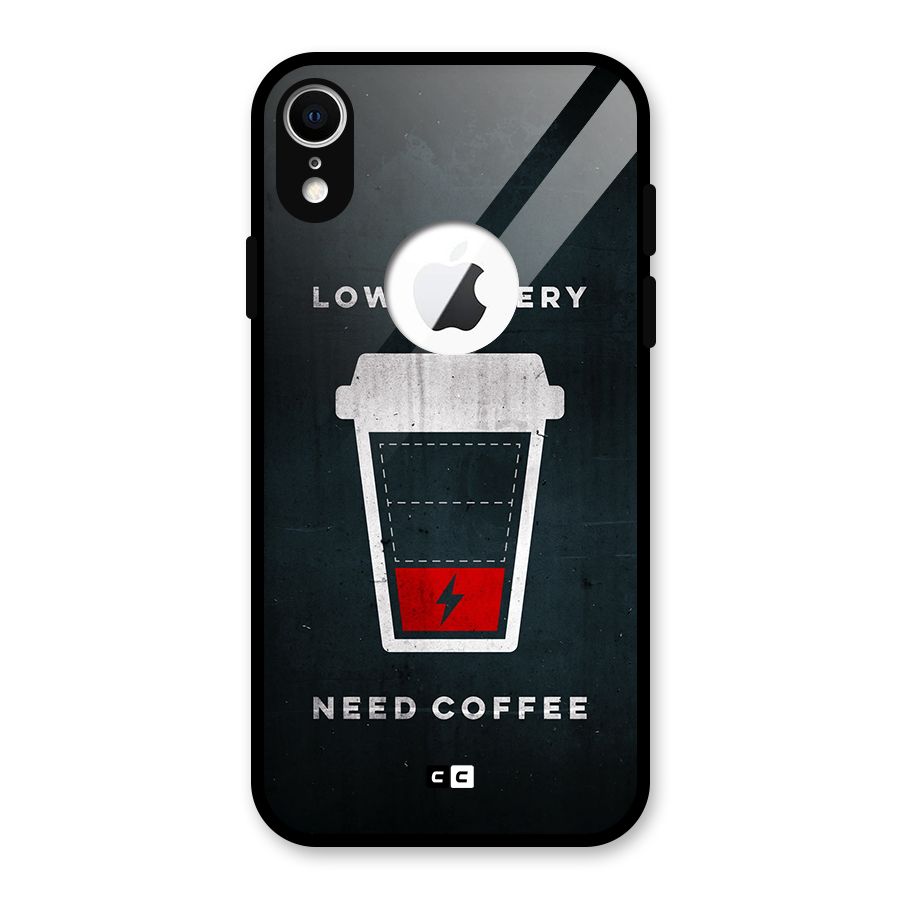Coffee Need Glass Back Case for iPhone XR Logo Cut