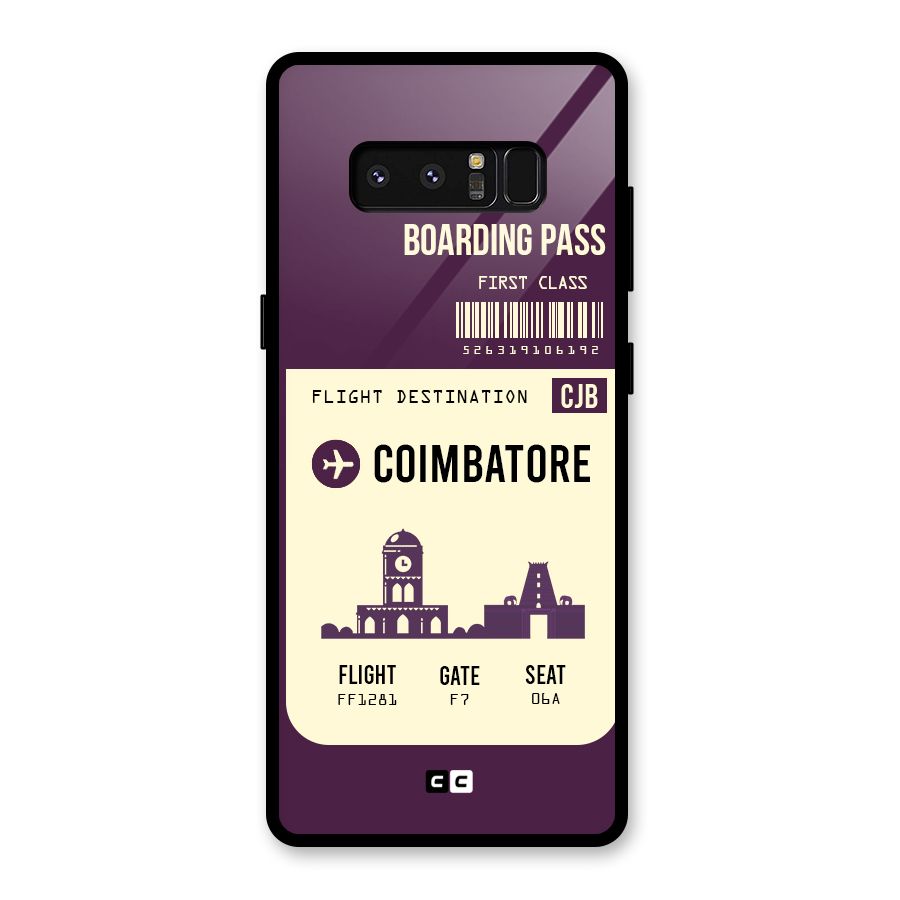 Coimbatore Boarding Pass Glass Back Case for Galaxy Note 8