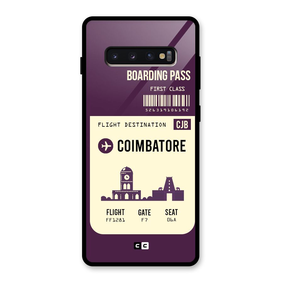 Coimbatore Boarding Pass Glass Back Case for Galaxy S10 Plus