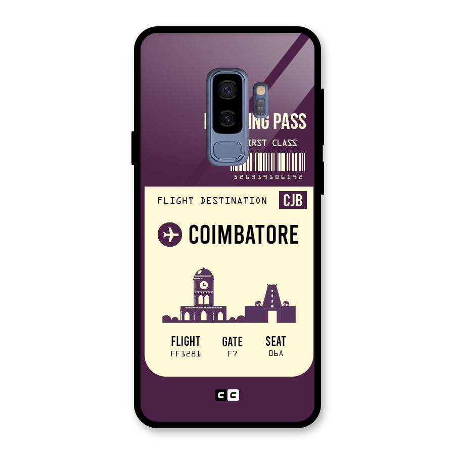 Coimbatore Boarding Pass Glass Back Case for Galaxy S9 Plus