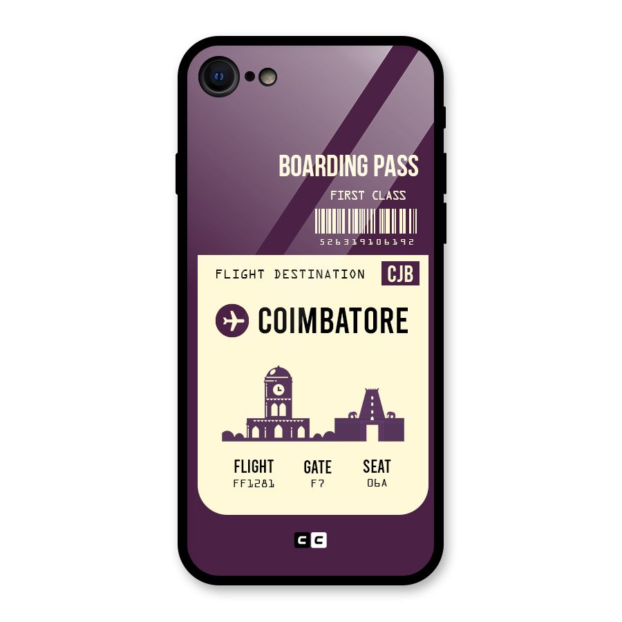 Coimbatore Boarding Pass Glass Back Case for iPhone 7