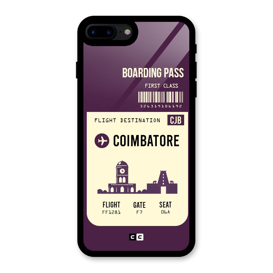 Coimbatore Boarding Pass Glass Back Case for iPhone 7 Plus
