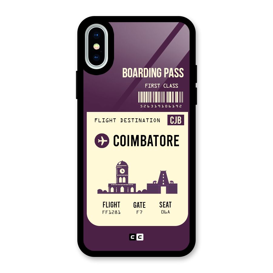 Coimbatore Boarding Pass Glass Back Case for iPhone X