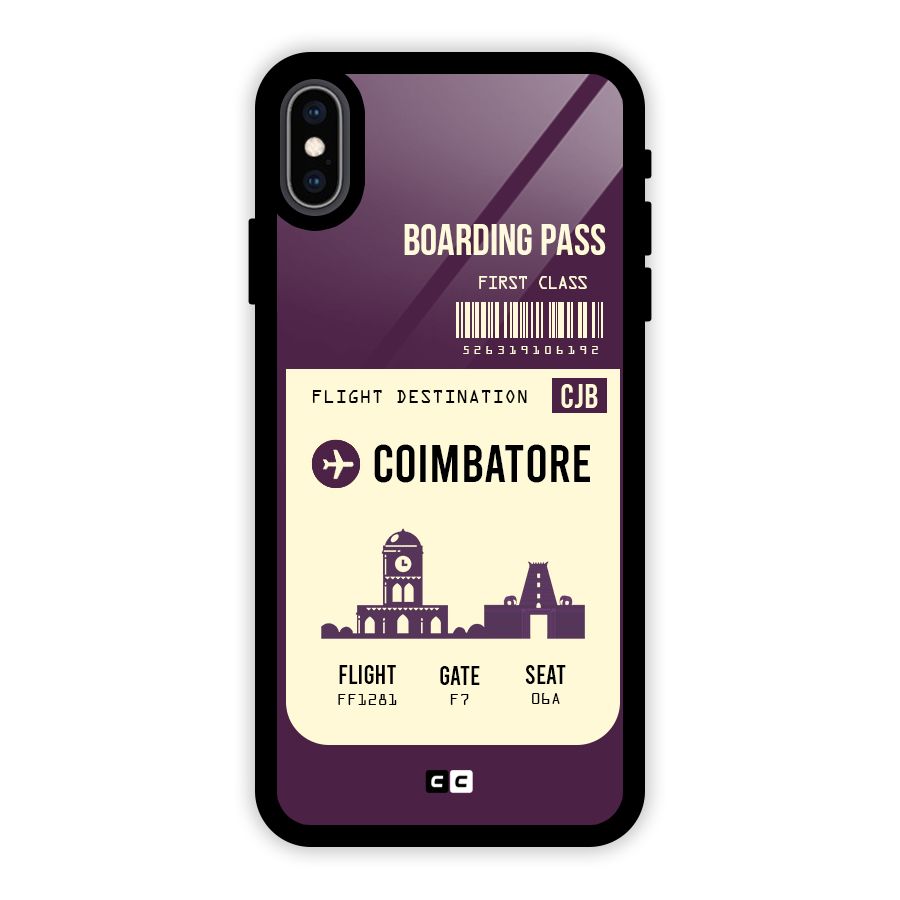 Coimbatore Boarding Pass Glass Back Case for iPhone XS Max