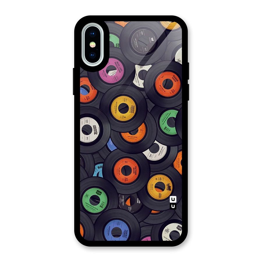 Colorful Disks Glass Back Case for iPhone XS
