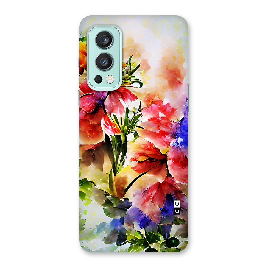 Colorful Flowers Fine Art Glass Back Case for OnePlus Nord 2 5G