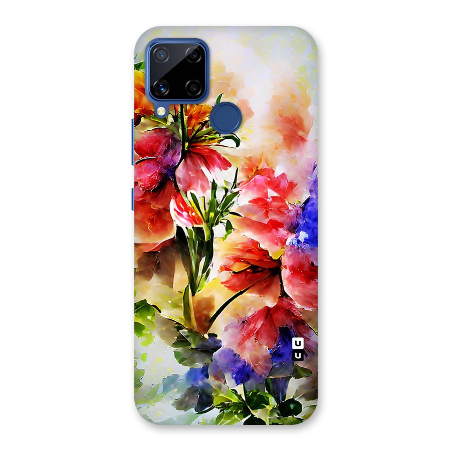 Colorful Flowers Fine Art Glass Back Case for Realme Narzo 30A